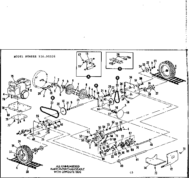 Craftsman 53690526 wheel assembly diagram