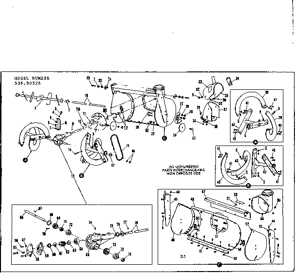 Craftsman 53690526 auger housing assembly diagram