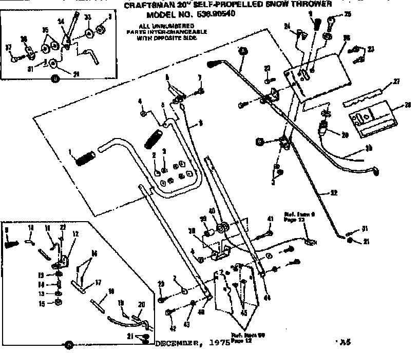 Craftsman 53690540 handle assembly diagram