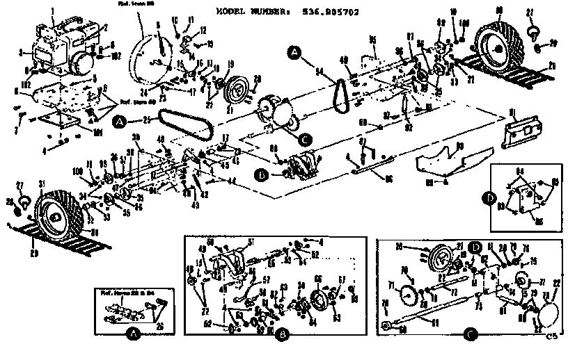 Craftsman 536905702 wheel assembly diagram