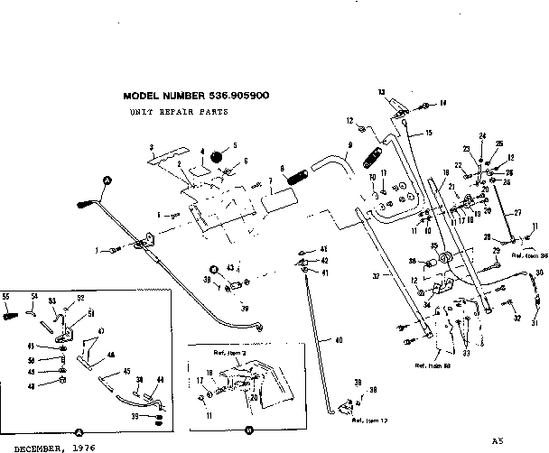 Craftsman 536905900 handle assembly diagram