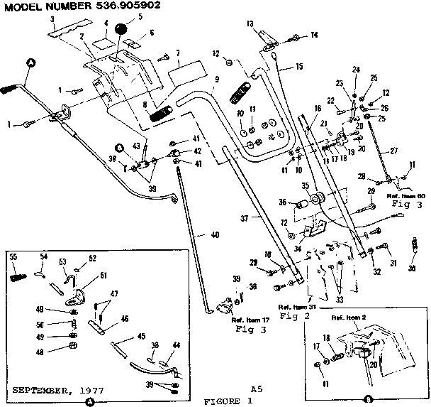Craftsman 536905902 handle assembly diagram