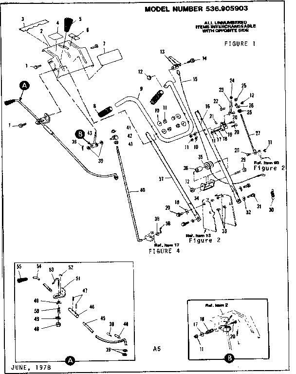 Craftsman 536905903 handle assembly diagram