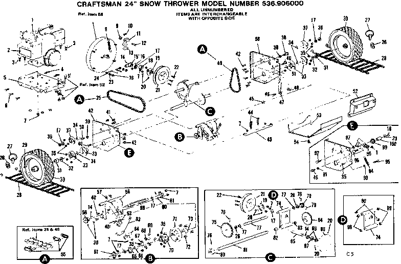 Craftsman 536906000 wheel assembly diagram