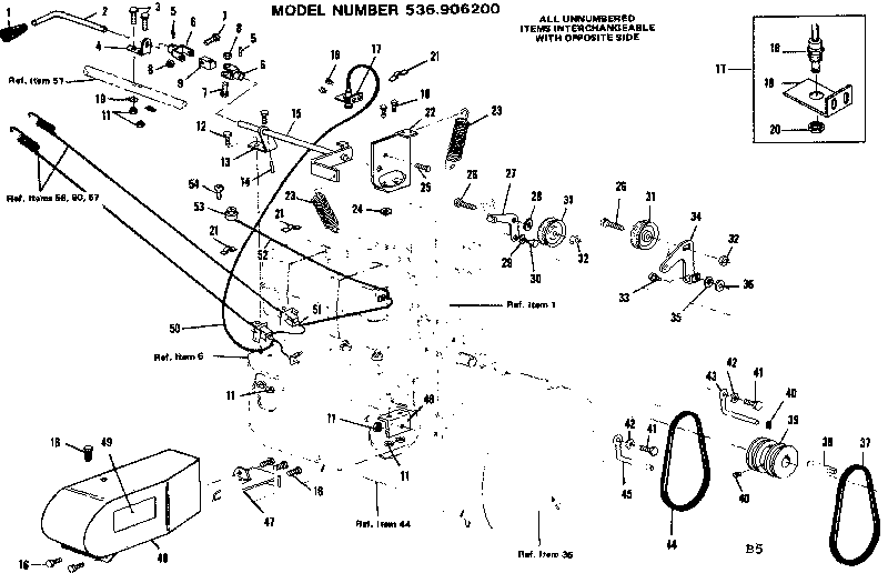 Craftsman 536906200 throwout handel diagram