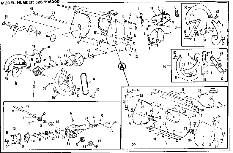 Craftsman 536906200 auger housing assembly diagram