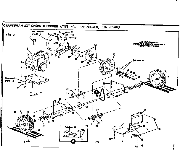 Craftsman 536909400 wheel assembly diagram
