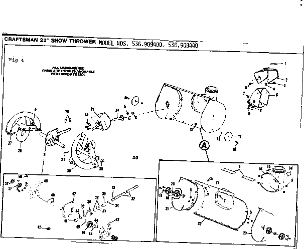 Craftsman 536909400 auger housing assembly diagram