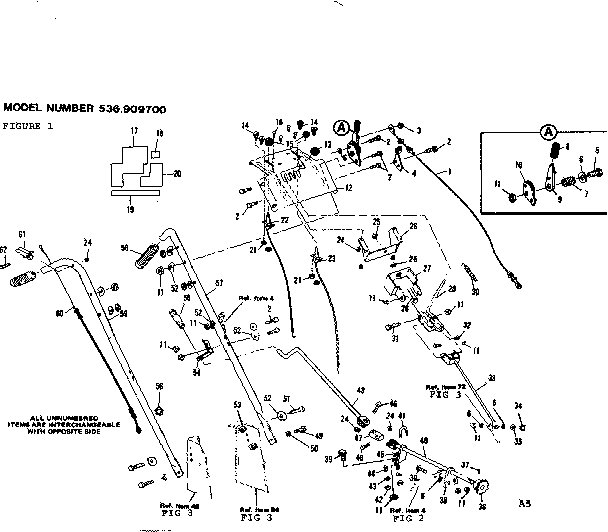 Craftsman 536909700 handle assembly diagram