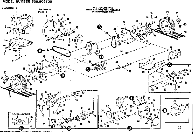 Craftsman 536909700 wheel assembly diagram