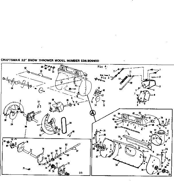 Craftsman 536909900 auger housing assembly diagram