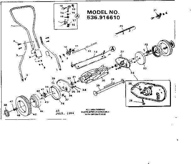 Craftsman 536916610 replacement parts diagram