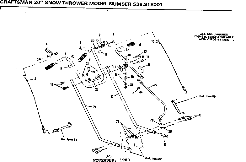 Craftsman 536918001 handle assembly diagram
