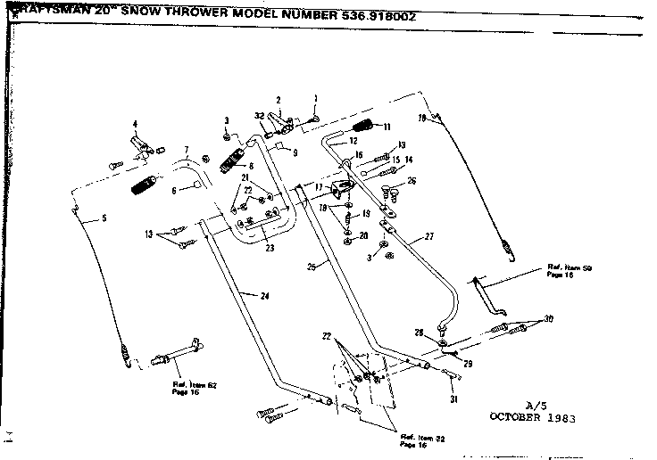 Craftsman 536918002 handle assembly diagram