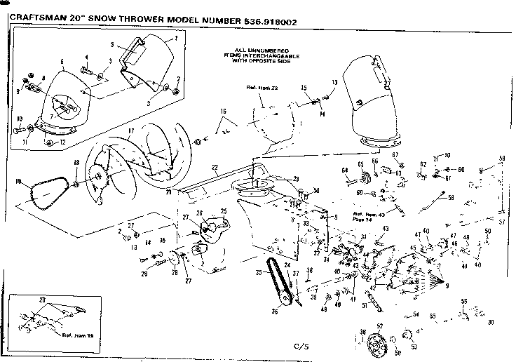 Craftsman 536918002 chute and impeller diagram
