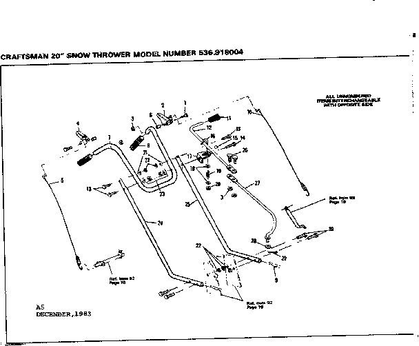 Craftsman 536918004 handle assembly diagram