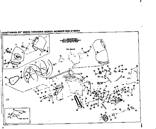 Craftsman 536918004 chute and impeller diagram