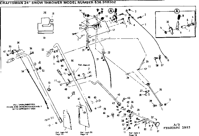 Craftsman 536918302 handle assembly diagram