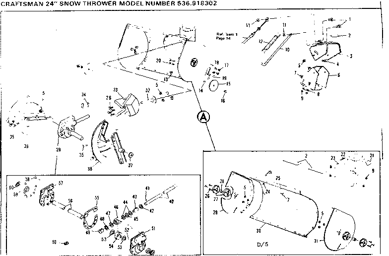 Craftsman 536918302 auger housing assembly diagram