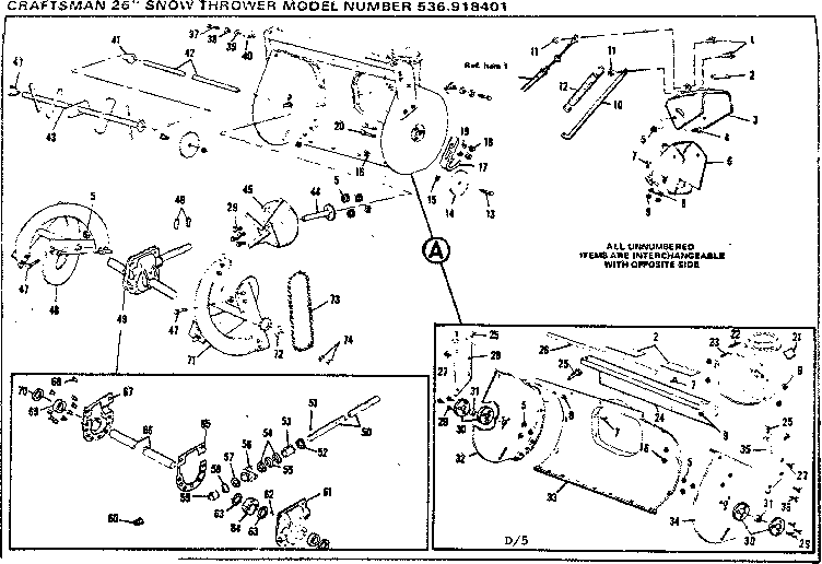 Craftsman 536918401 auger housing assembly diagram