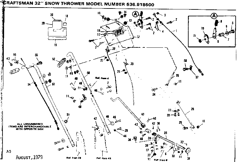 Craftsman 536918500 handle assembly diagram