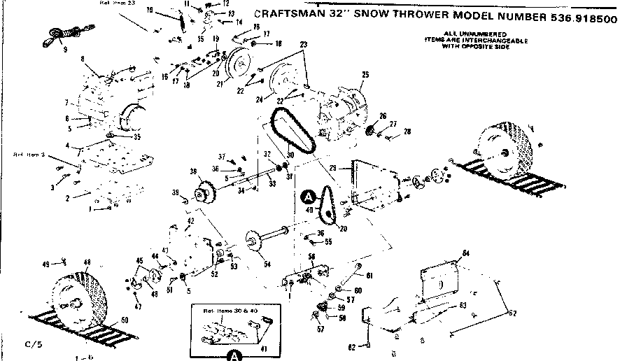 Craftsman 536918500 wheel assembly diagram
