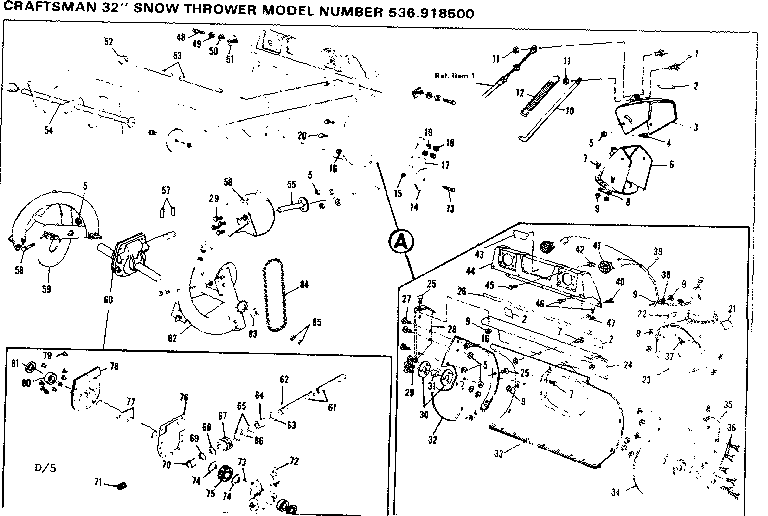Craftsman 536918500 auger housing assembly diagram