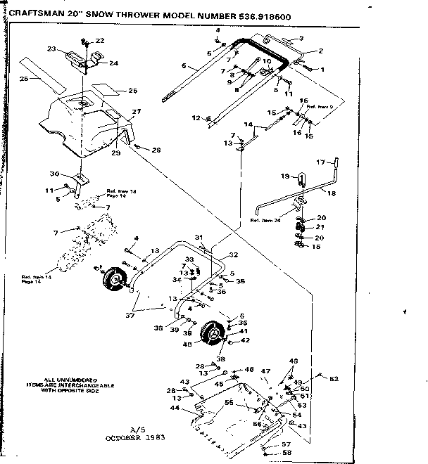 Craftsman 536918600 main frame diagram