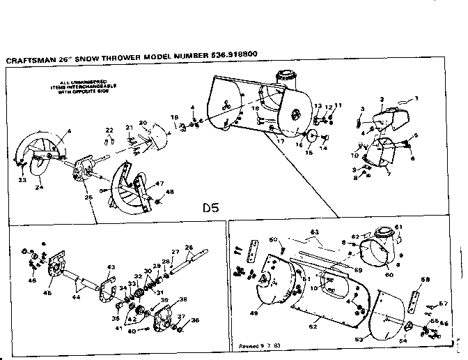 Craftsman 536918800 auger housing assembly diagram