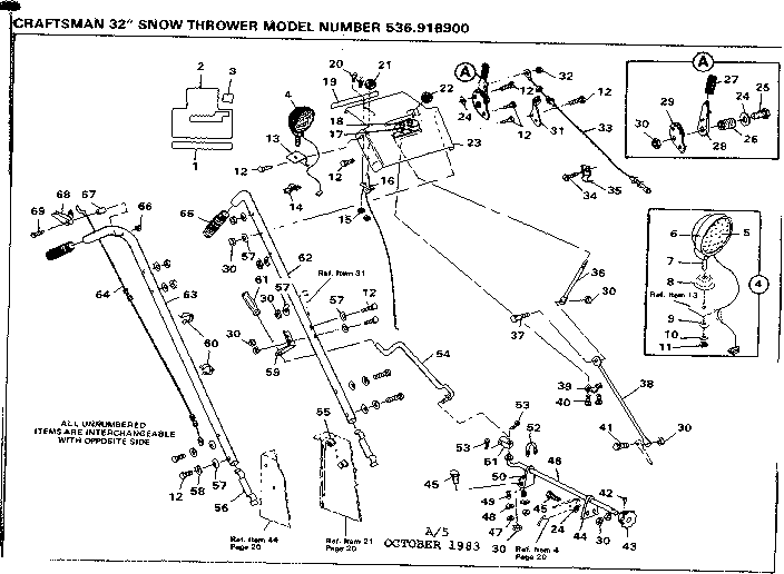 Craftsman 536918900 handle assembly diagram