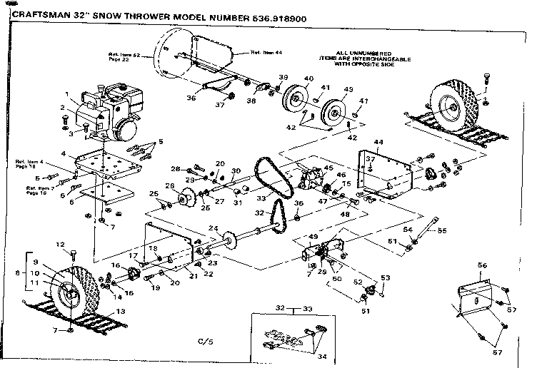 Craftsman 536918900 wheel assembly diagram
