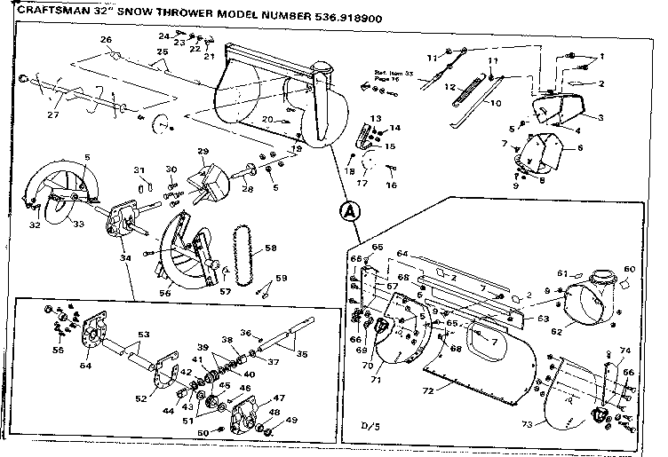 Craftsman 536918900 auger housing assembly diagram