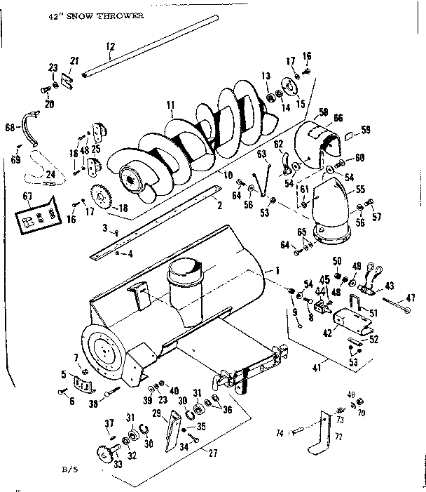 Craftsman 84226005 auger  assembly diagram