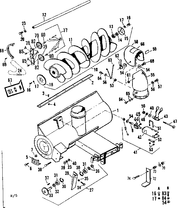 Craftsman 842260052 auger  assembly diagram