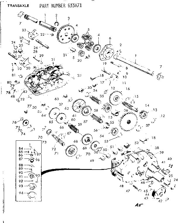 Craftsman 917633A71 10x garden tractor/transaxle diagram