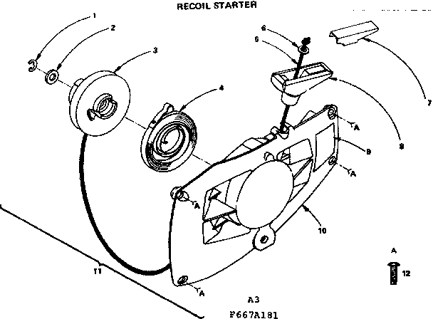 Craftsman 917667A181 recoil starter diagram