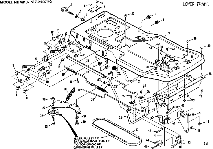 Craftsman 917250720 lower frame diagram