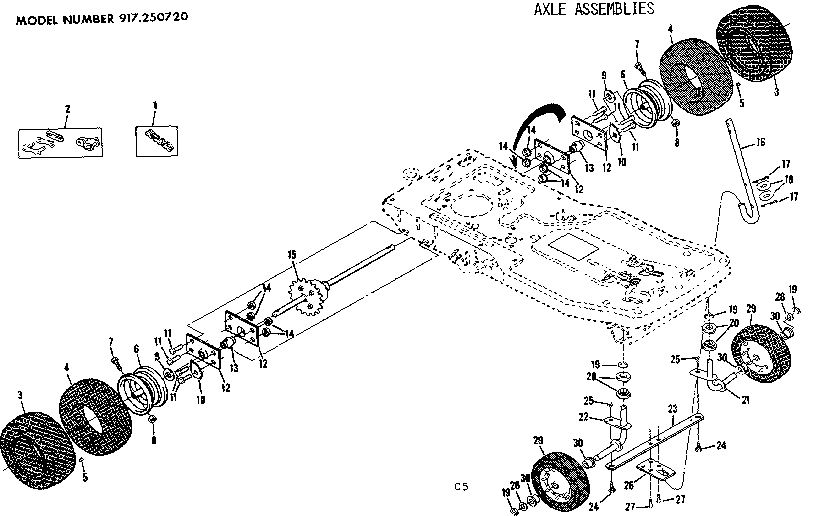 Craftsman 917250720 axle assemblies diagram