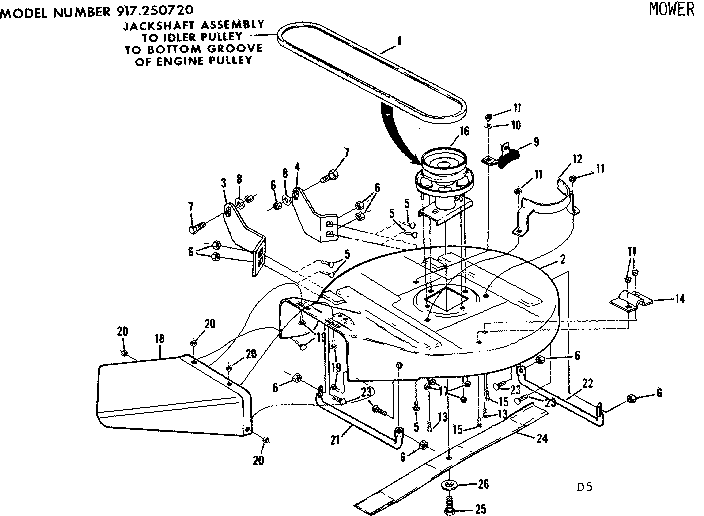 Craftsman 917250720 mower deck diagram