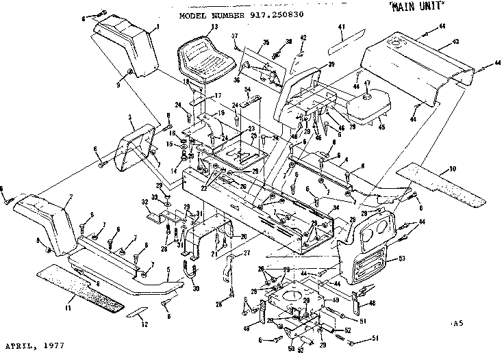 Craftsman 917250830-1977 main unit diagram