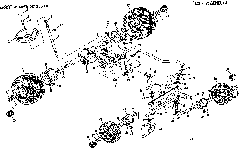 Craftsman 917250830-1977 axle assemblys diagram