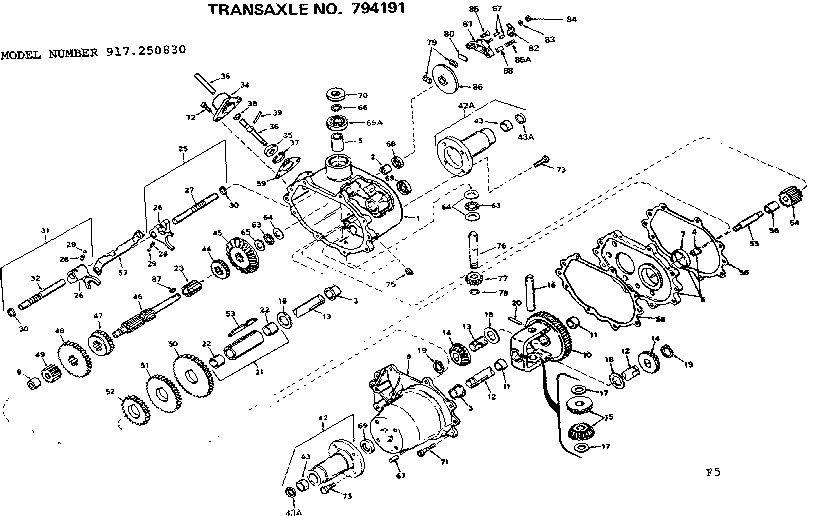 Craftsman 917250830-1977 transaxle diagram