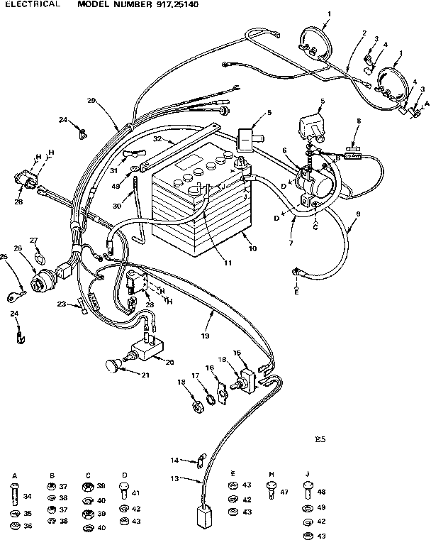 Craftsman 91725140 6 garden tractor/electrical diagram