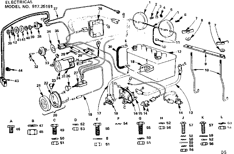 Craftsman 91725191 6 twin garden tractor/electrical diagram