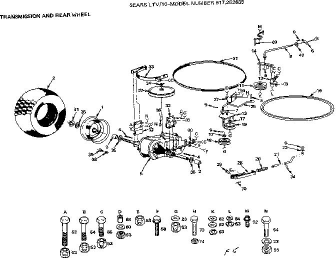 Craftsman 917252635 transmission  ear heel diagram