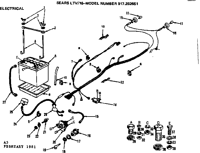 Craftsman 917252651 16 lawn tractor/electrical diagram