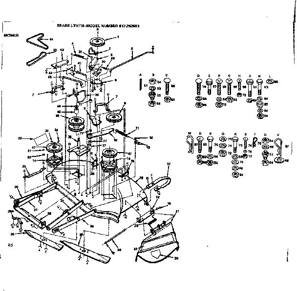 Craftsman 917252651 16 lawn tractor/mower diagram