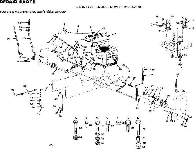 Craftsman 917252670 10/power & mechanical controls group diagram
