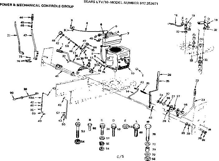 Craftsman 917252671 10/power & mechanical controls group diagram