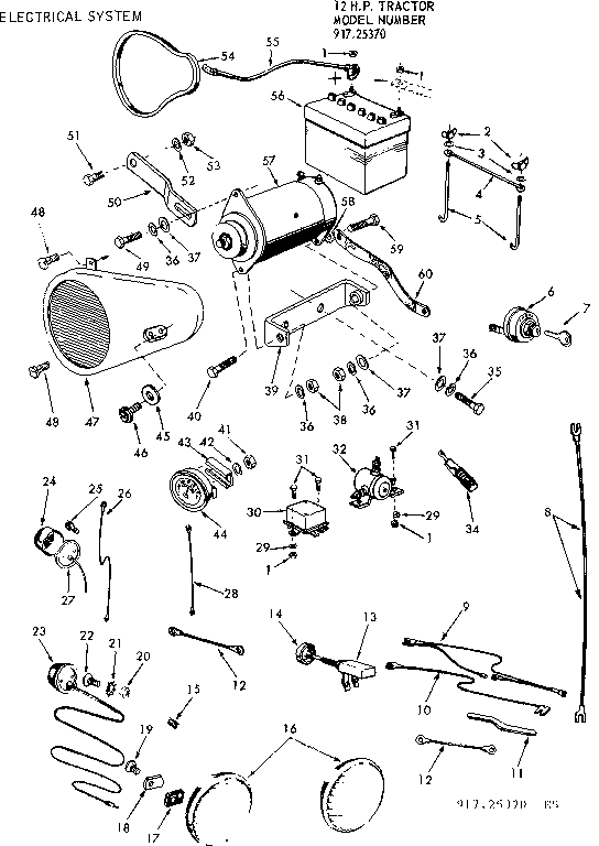 Craftsman 91725370 electrical system diagram